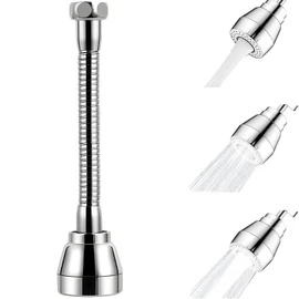 Yuiturt Faucet Extension 360° Rotatable for Kitchen, Hand Shower Sink, Brass Nozzle, 3 Modes, Splash Guard, Flexible Adapter, Fits Most Faucets