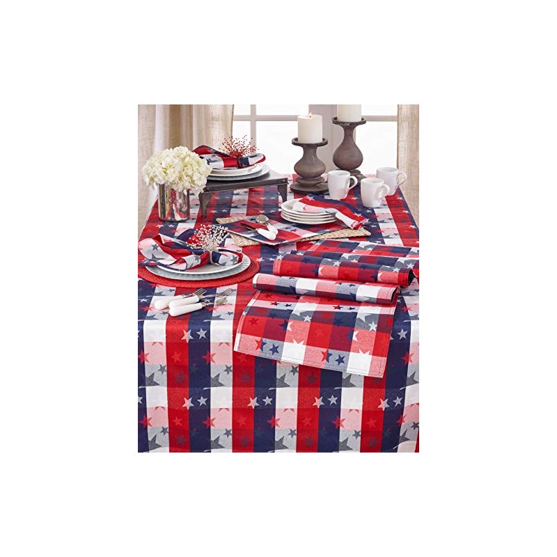 Checkered Placemats With Stars Design (Set of 4)