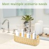 3 Pack Plastic Wicker Bread Basket, Rectangular Imitation Rattan Basket,
