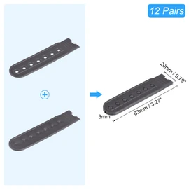sourcing map 12 Pairs Snap Lid Strap Cover 7 Holes Plastic Adjustable Hat Snap Lock Replacement for Caps Repairs (Black), black