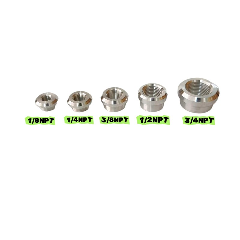 2 Pcs Aluminum Female Weld On Bung, NPT Weldable Fuel
