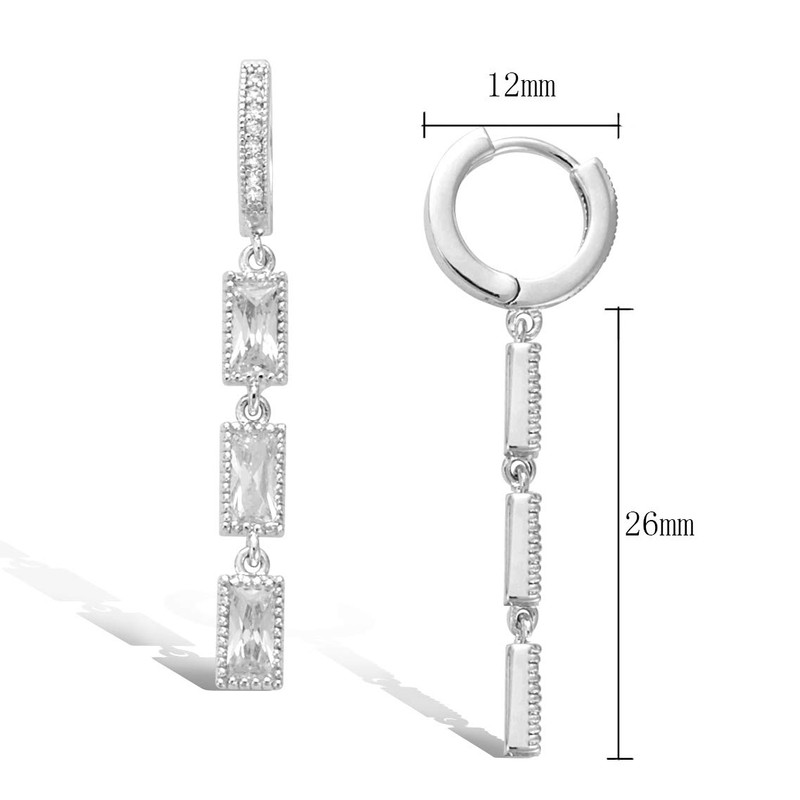 AGVANA Women's Earrings Silver 925, 14K White Gold/Gold Plated Hanging