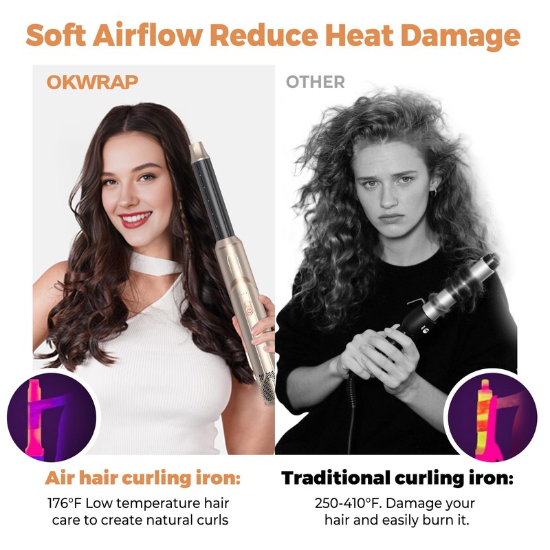 6-in-1 Foldable Air Styler with Diffuser & Auto-Wrap Curlers
