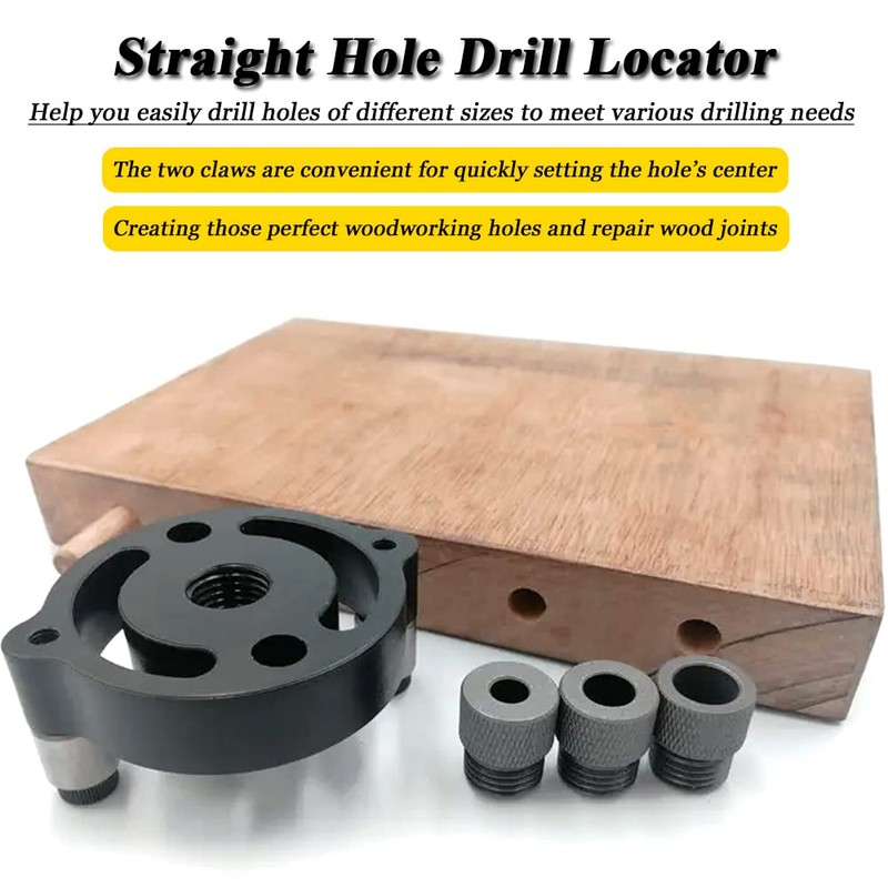 Mesee Dowel Drill Guide, Vertical Pocket Hole Jig Kit 3-Hole
