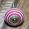 Freak Scene Shabby Chic Ceramic Furniture Knob Red / White
