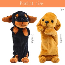 hfdsythgd 2PCS Dog Pencil Pen Bags Plush Dog Pen Bag Dog Shape Pen Pencil Case 3D Plush Stylish Plush Animal Pencil Case for Children's Stationery Bags (22CM)