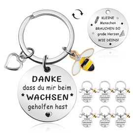 Luckeey Pack of 6 Leaving Gift Teacher, Thank You Teacher Keyrings, with Thank You for Helping Me Grow and Small People Need So Big Hearts Like Yours