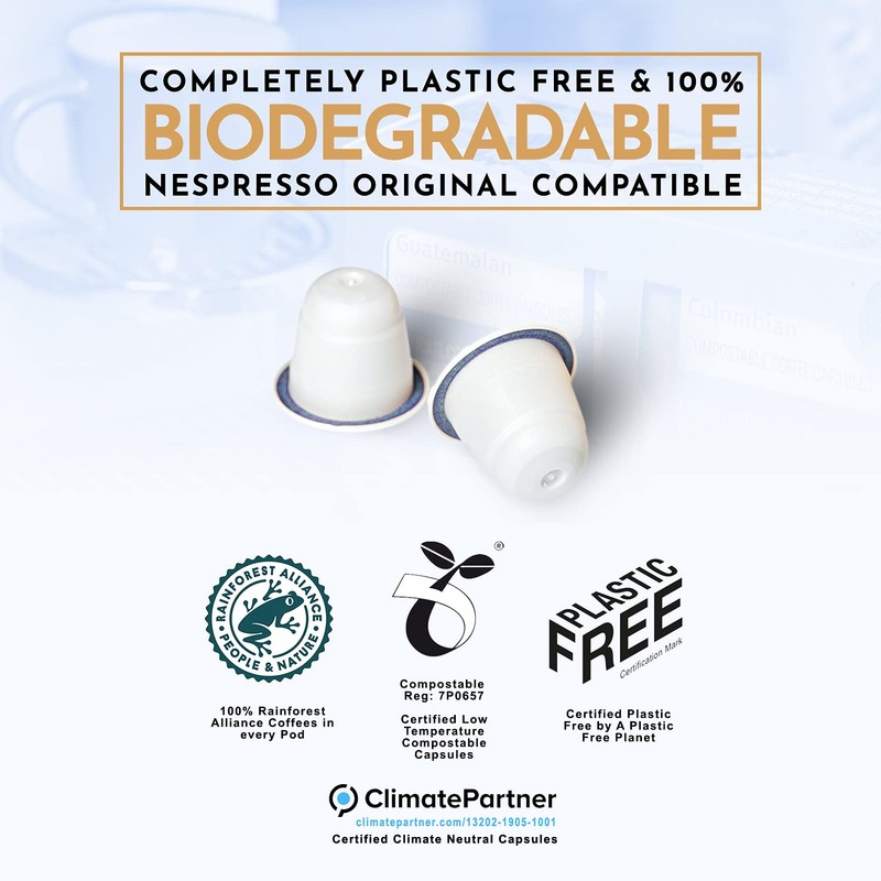 THE EDEN PROJECT Plastic Free Nespresso Compatible Coffee Capsules MIXED