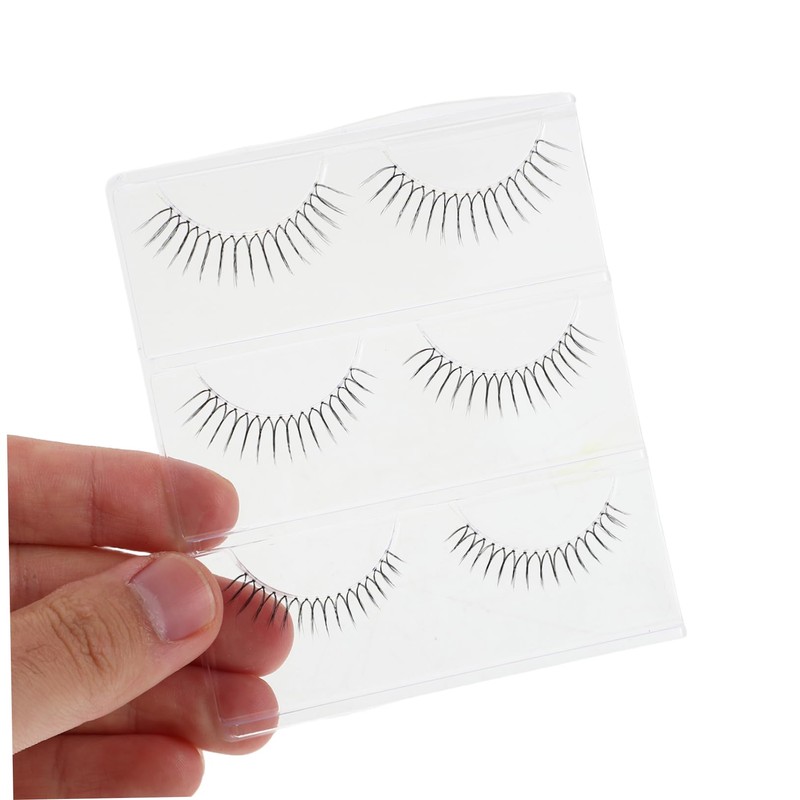 SAFIGLE 3 Pairs Fake Eyelashes With Transparent Band Thick And
