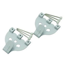 Fukui Metal Crafts 4051-W-2 Iron Horizontal X Hook for Hanging Frame on Wall, Large, White, 2 Pieces