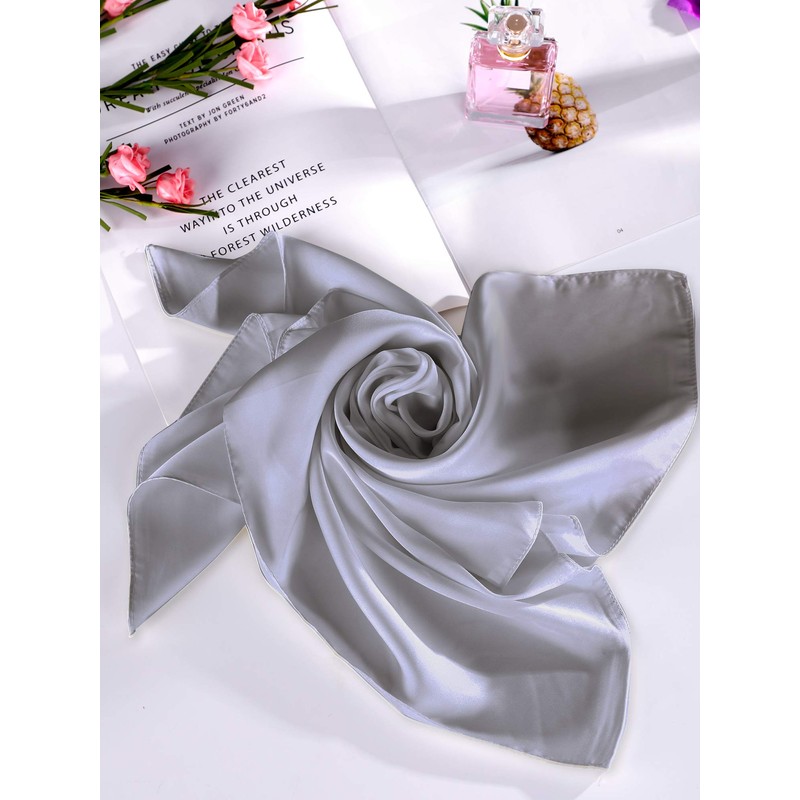 SATINIOR Chiffon Scarf Square Neck Scarf Handkerchief Retro Satin Ribbon