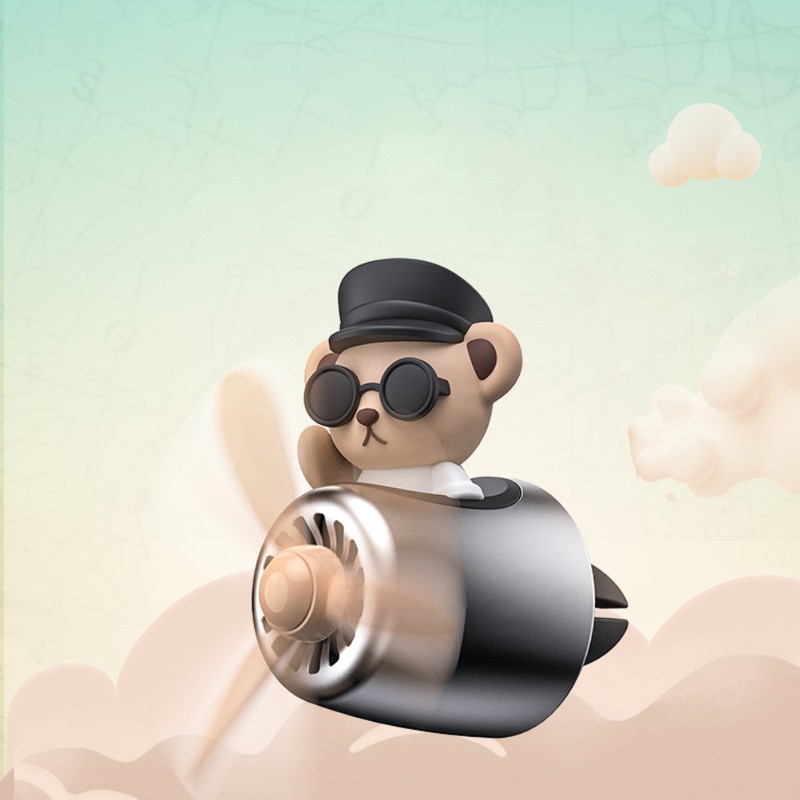 Car Air Freshener Cartoon Cute Bear Duck Pilot Automotive Air