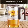 BLUENIYA 750ml Glass Teapot with Magnetic Infuser - Borosilicate Heat-Resistant