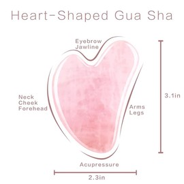 Gua Sha Facial Tools, Rose Quartz Guasha Tool for Face & Eye Gua Sha Stone for Puffiness Reducing & Jawline Sculpting Face Stone Gua Sha Tools for Skin Care Woman GuaSha Stone Tool, Pink