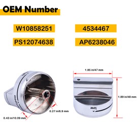 ELSOON W10858251 AP6238046 4534467 PS12074638 - perilla para quemador de horno compatible con Whirlpool Maytag - Perillas de estufa de gas