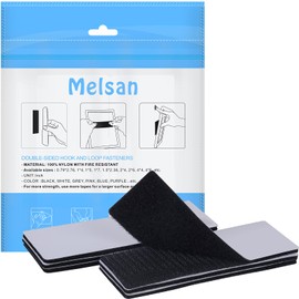 Melsan Industrial Strength Sticky Back Fastener | 2 x 6 Inch 6 Sets | Interlocking Tape Mounting Tape for Carpet, Couch Cushions, Pedal Board - Black