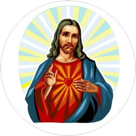 Kiwi Gifts Jesus Christ - 25 Pack Circle Stickers Decals 3" x 3" - Christian Religious