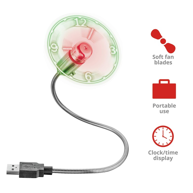 Trust USB Mini Fan with Clock