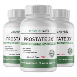 Vitamins Fresh 3 Pack Prostate 3X Support Improves Prostate Health, Frequent Urine Flow 60 Caps