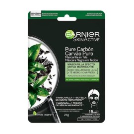 Mascarilla Facial Garnier Skin Active Pure Carbón Detox 28g – Hidratación y Limpieza Profunda