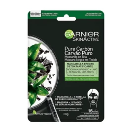 Mascarilla Facial Garnier Skin Active Pure Carbón Detox 28g – Hidratación y Limpieza Profunda