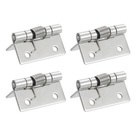 sourcing map 4Pcs Spring Hinge, 2" Length 304 Stainless Steel Spring Loaded Hinges, Self-Closing Cabinet Hinge for Left and Right Hand Doors Cabinet Closet DIY Hardware, Silver (Interior)