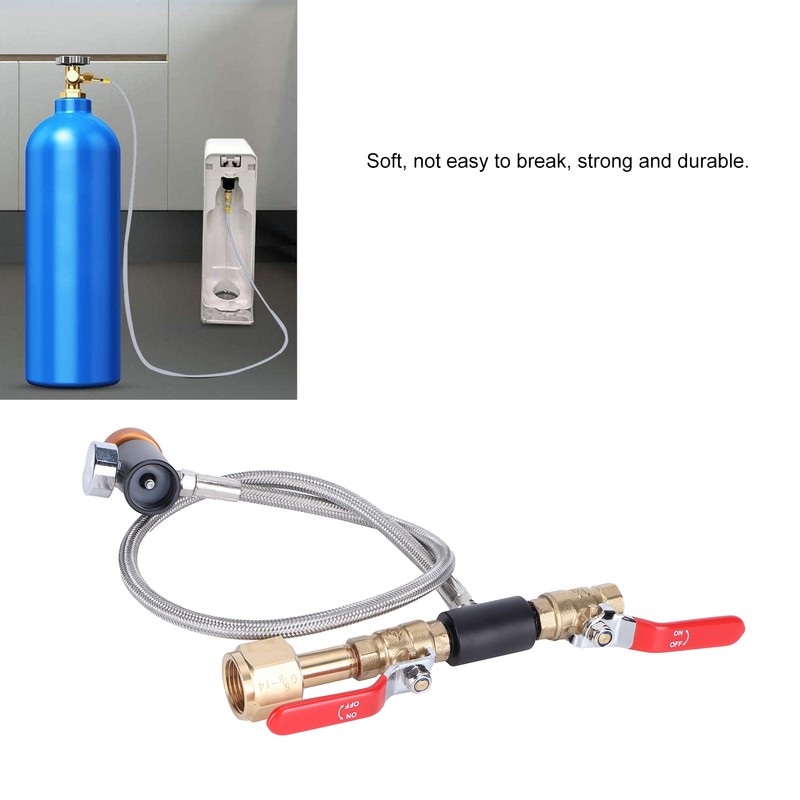 CO2 Universal External Hose Adapter G5/8-14 24in Dual Valve Soda