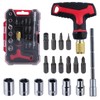 LEONTOOL T-Handle Ratchet Wrench Screwdriver Set of 18 T-Handle Ratchet