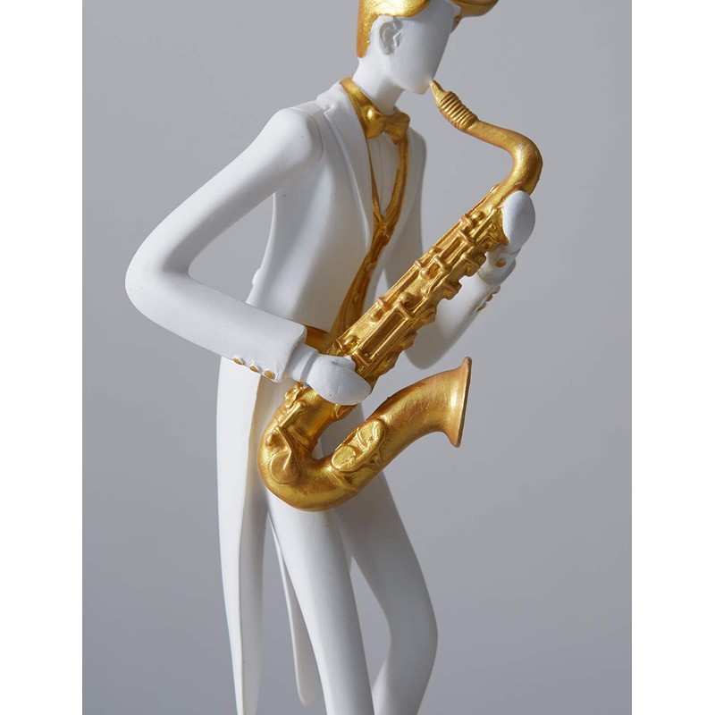 HAUCOZE Music Decor Figurine Saxophone Statue Modern Sculpture Home Gifts