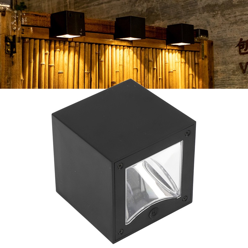 Solar Square Wall Light Wiring Free Intelligent Light Control Fence