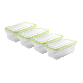 Kigima Food Storage Containers Freezer Containers 0.75 L Set of 4 with Click Lock Green
