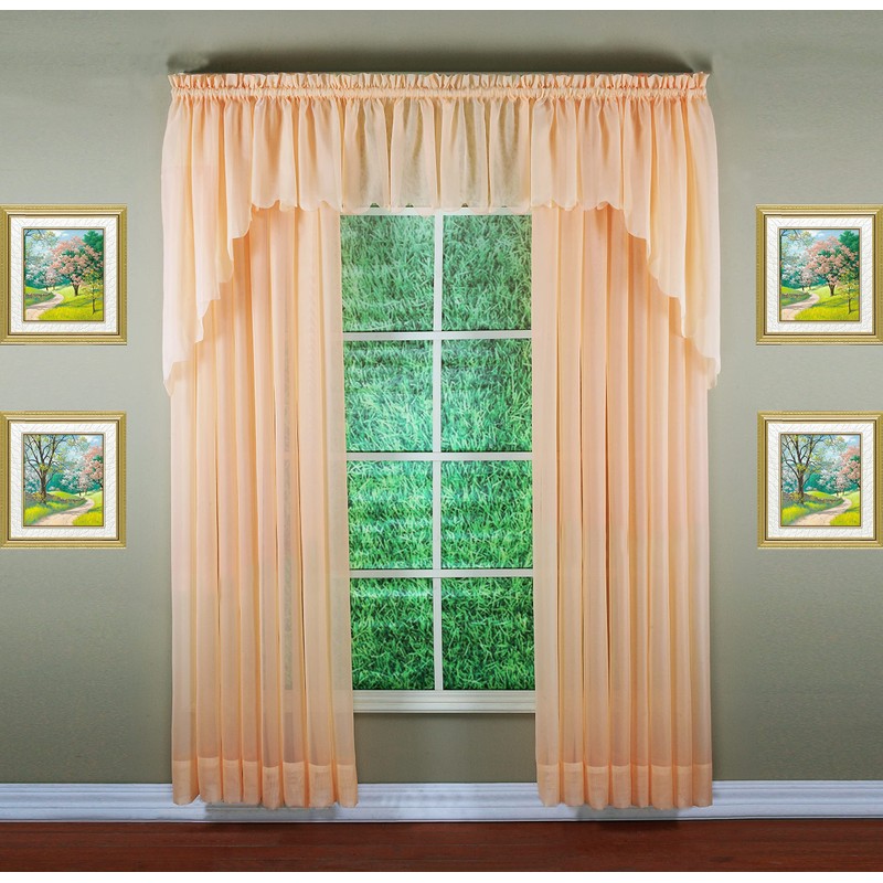 Today's Curtain Emelia Original Voile Swag Pair 38", Peach, 60"
