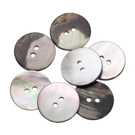 uxcell 7 Pcs Natural Shell Buttons, 2 Hole 22.5mm Mother of Pearl Buttons for Shirt Clothes Coats Suits Jacket Jeans Skirts Sewing Craft DIY Decoration, Black