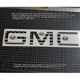 3M™ Fits 2000-2024 GMC Yukon ONLY NON-Domed (pre-cut) USA flag emblem overlay B&Gstr - 2007- 2014 FRONT