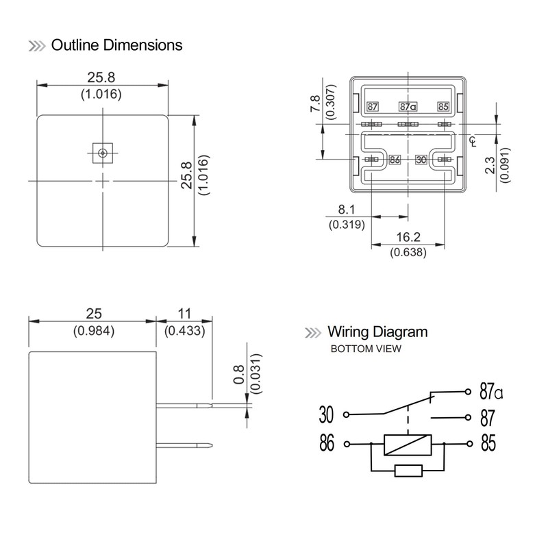 15328865 12VDC 40A 1 Form C 5Pins Quick Connect Relays