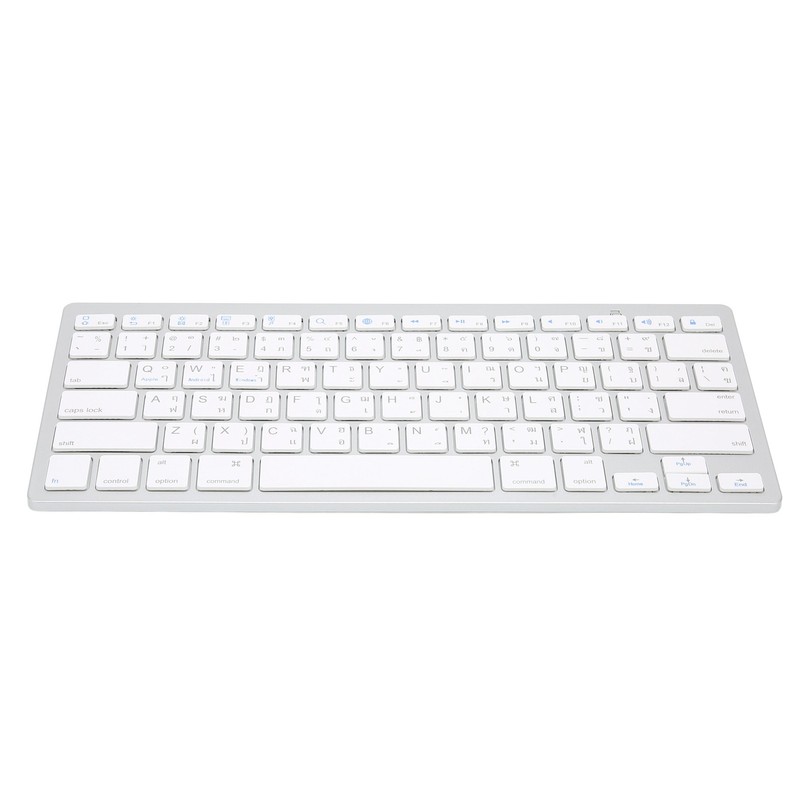 Wireless Keyboard English Thai Bilingual Portable Stylish Ultra Thin Silver