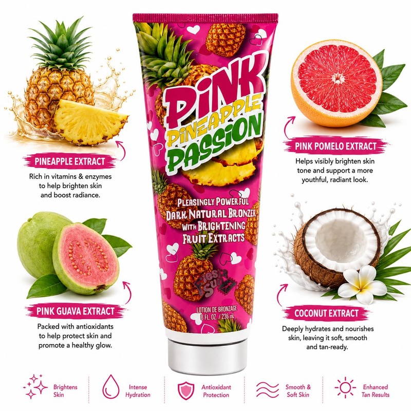 Fiesta Sun Pink Pineapple Passion Dark Natural Bronzer Tanning Lotion