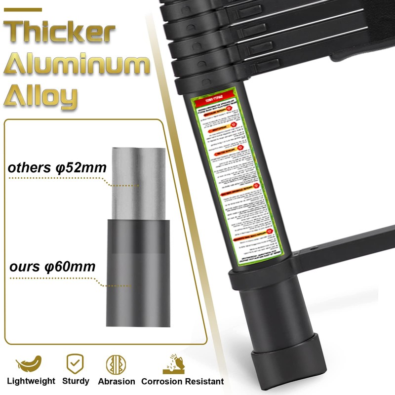 Telescopic Ladder, 8.5FT RIKADE Aluminum Telescoping Ladder with Non-Slip Feet,