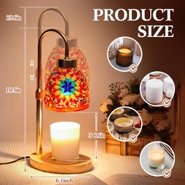 Baquler Turkish Candle Warmer Lamp with Timer Electric Dimmable Candle Warmer Turkish Table Lamp Adjustable Height Moroccan Decor Lighting for Women Mom Birthday Gifts Bedroom Home Office Decor