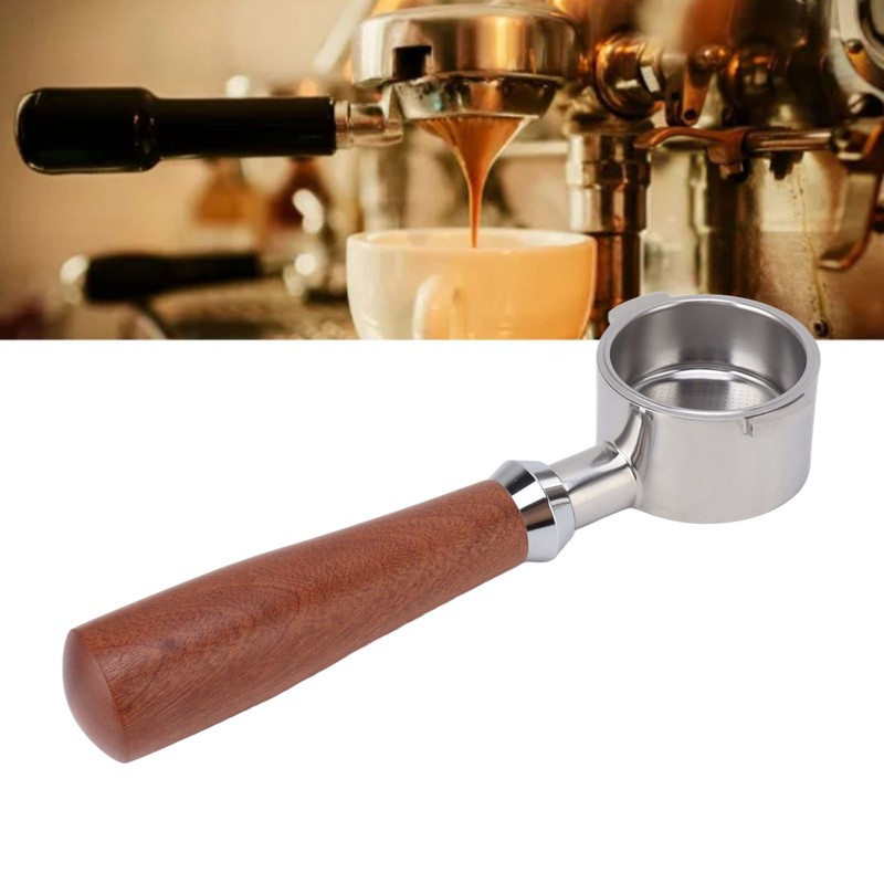 51mm Bottomless Portafilter 2 Ears Stainless Steel Basket and Redwood