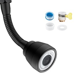 3 Modes Tap Extension Kitchen, 360° Rotating Multifunctional Tap Extender, Faucet Extender with Hose Extension for Kitchen, Bathroom, Sink (Black)