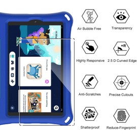 Murmure [2 Pack Screen Protector for onn 8-inch Kids Tablet, 9H Hardness [HD Clarity] Anti-Scratch Tempered Glass Screen Film,Easy Installation,Bubble Free