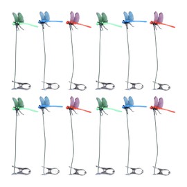 Dragonfly Clip Fake Dragonfly Pole Clips Natural Organic Concept 3D Dragonfly Garden Decor for Family Garden Potted Flowers Lawn House Statue 12Pcs