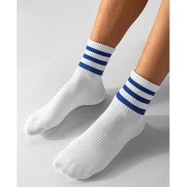 4 pares de calcetines de tubo de rayas retro clásicos atléticos deportivos para mujer, calcetines casuales de algodón, unisex, Calcetines tobilleros retro, paquete de 4, One Size