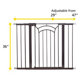 Safety 1St Décor Easy Install Tall & Wide Baby And Pet Gate With Pressure Mount Fastening