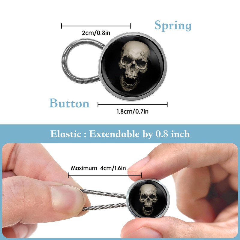 Skull Button Extenders for Jeans Pack of 4