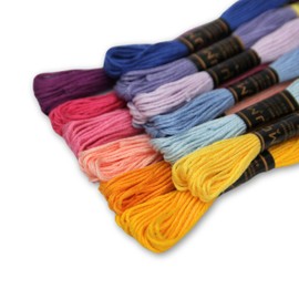 UMC STAG Pack of 12 Popular Colours Premium Embroidery Thread | 100% Egyptian Cotton Premium Skeins | Cross Stitch Embroidery Floss | Oeko TEX Certified| (12, Candy Bloom)