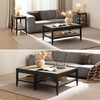 SICOTAS Rectangle Coffee Table for Living Room, Farmhouse Boho Center