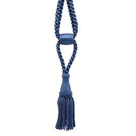 DÉCOPRO Set of 2 French Blue Decorative Tassel Tiebacks|5 1/2 inch Tassel Length|24 inch Spread (Embrace)|Style#: TBC055-SPR24 (8362)|Color: M45