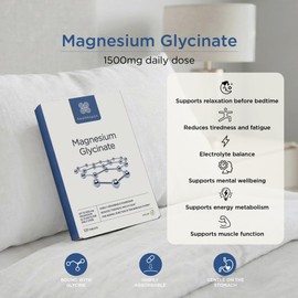Healthspan Magnesium Glycinate 1500mg | Unwind at Bedtime | Reduces Tiredness & Fatigue | Maintains Normal Muscle & Psychological Function | Gentle on Your Stomach | Vegan (240 Tablets)